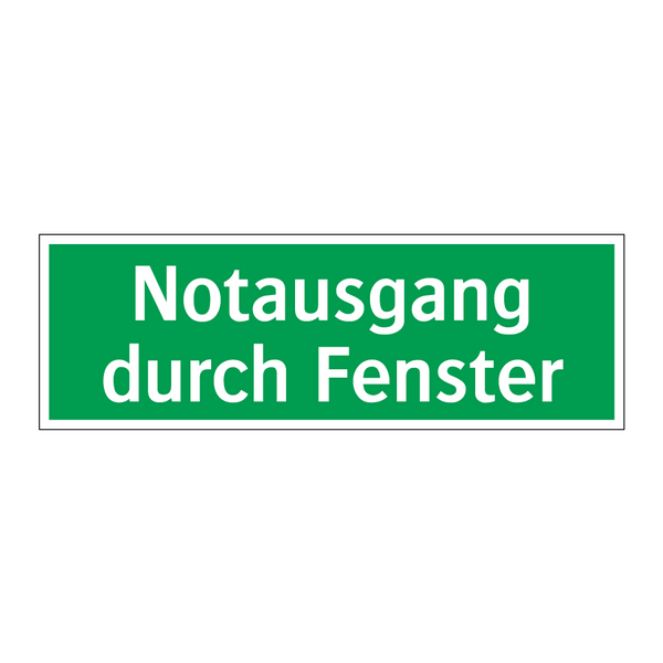 Notausgang durch Fenster