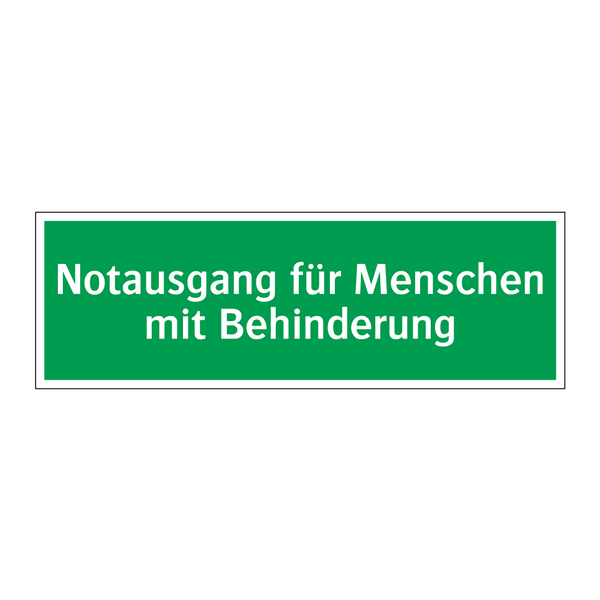 Notausgang für Menschen mit Behinderung