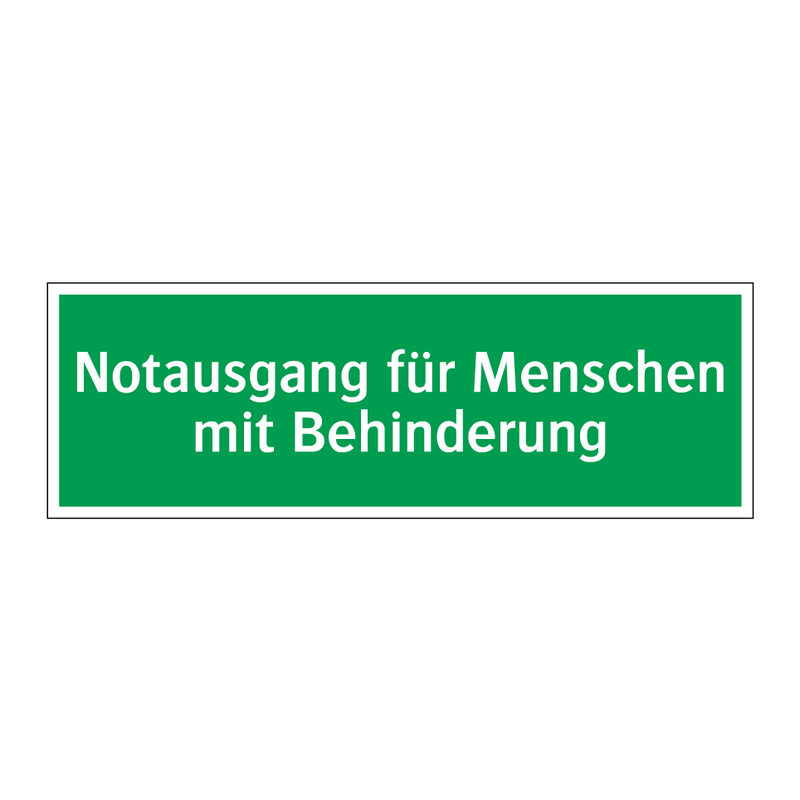 Notausgang für Menschen mit Behinderung