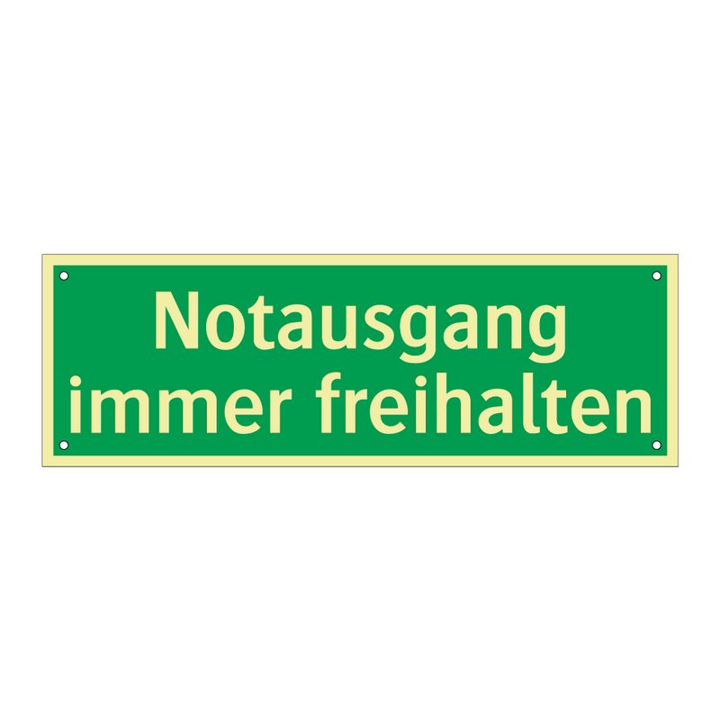 Notausgang immer freihalten