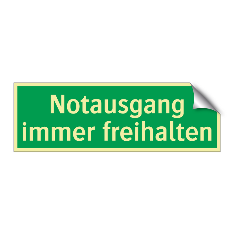 Notausgang immer freihalten