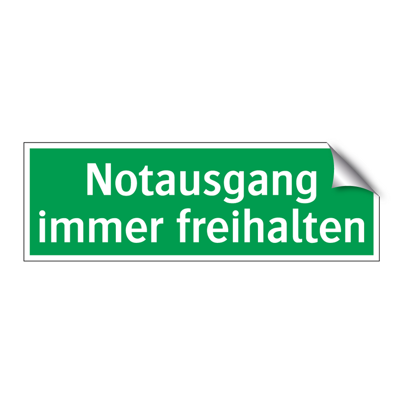 Notausgang immer freihalten