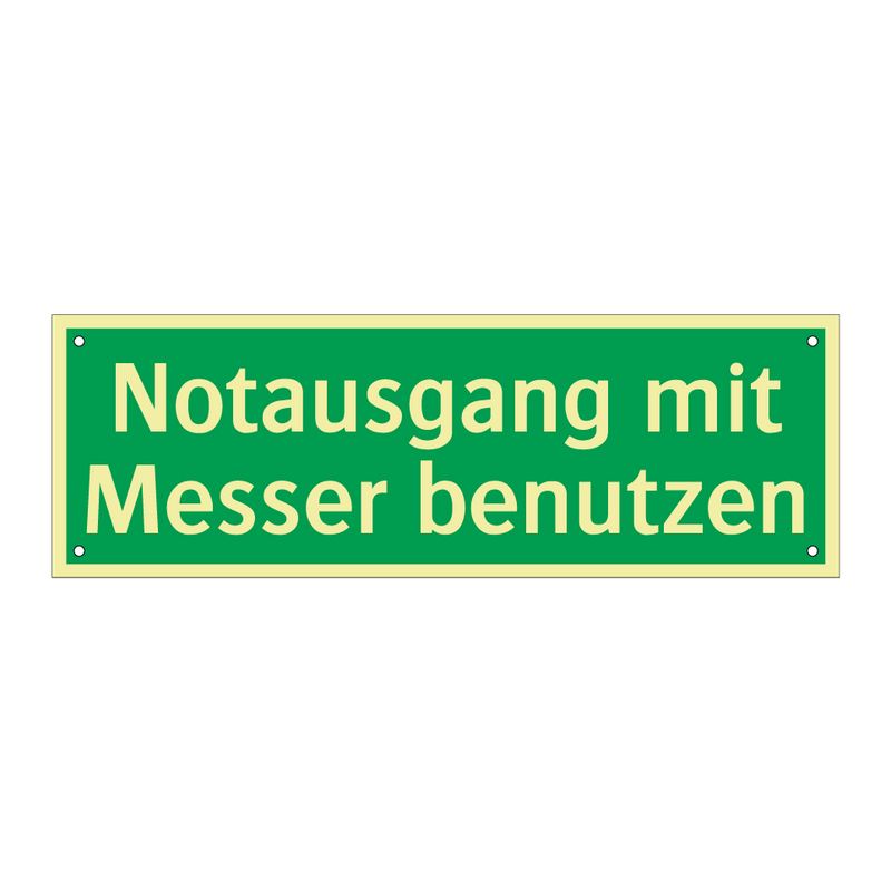 Notausgang mit Messer benutzen