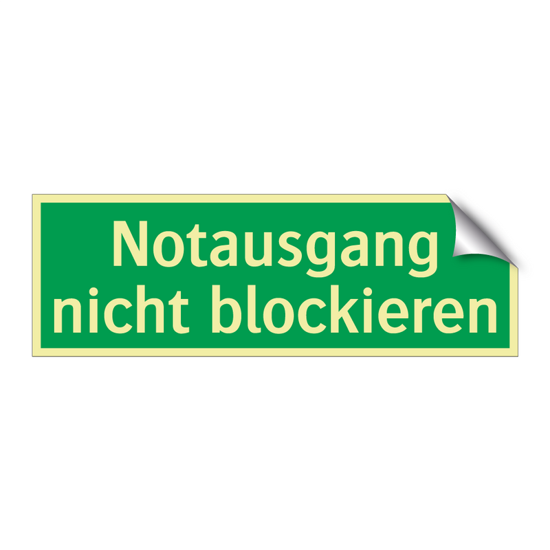 Notausgang nicht blockieren