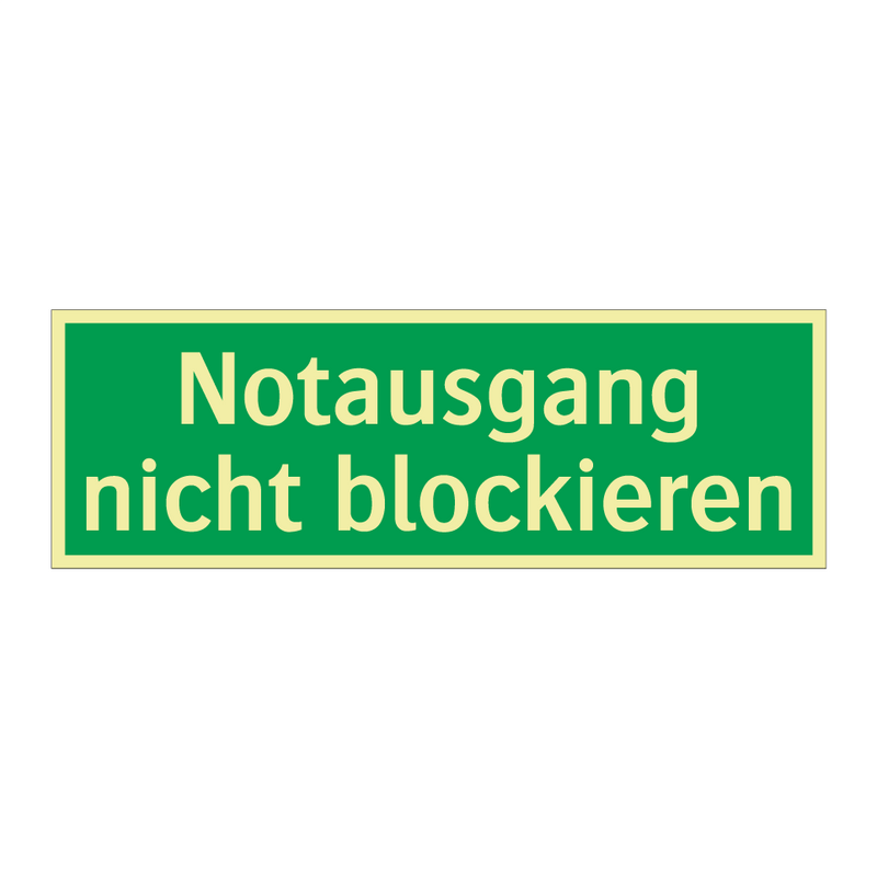 Notausgang nicht blockieren