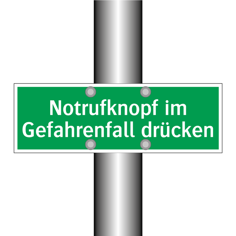 Notrufknopf im Gefahrenfall drücken