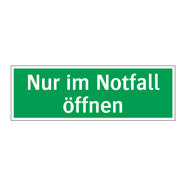 Nur im Notfall öffnen