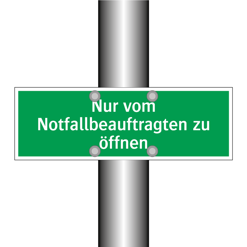 Nur vom Notfallbeauftragten zu öffnen