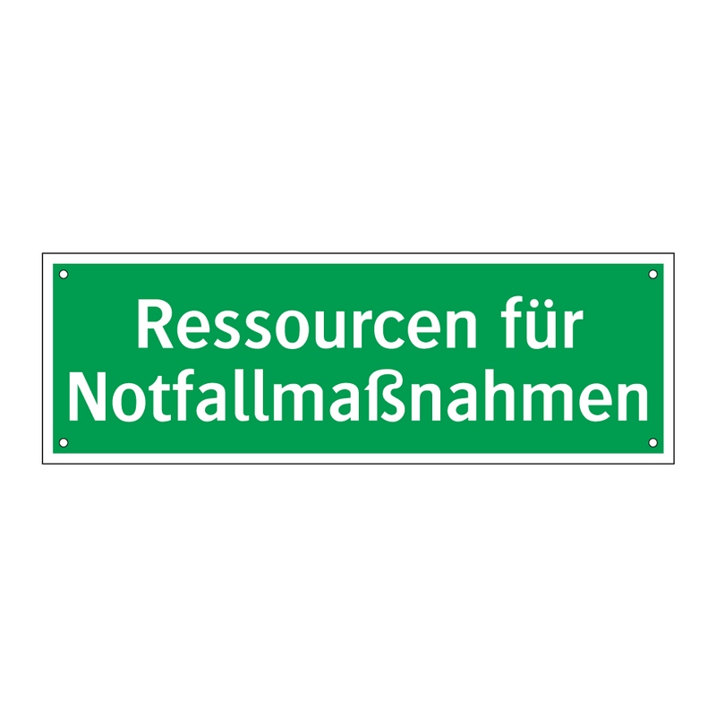 Ressourcen für Notfallmaßnahmen