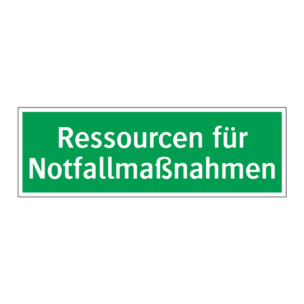 Ressourcen für Notfallmaßnahmen