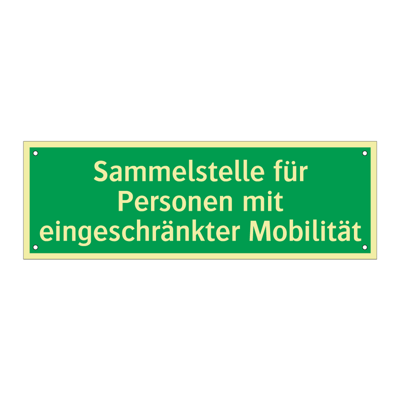 Sammelstelle für Personen mit eingeschränkter Mobilität