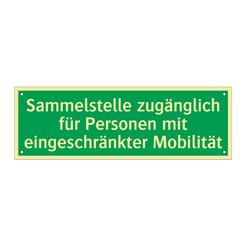 Sammelstelle zugänglich für Personen mit eingeschränkter Mobilität