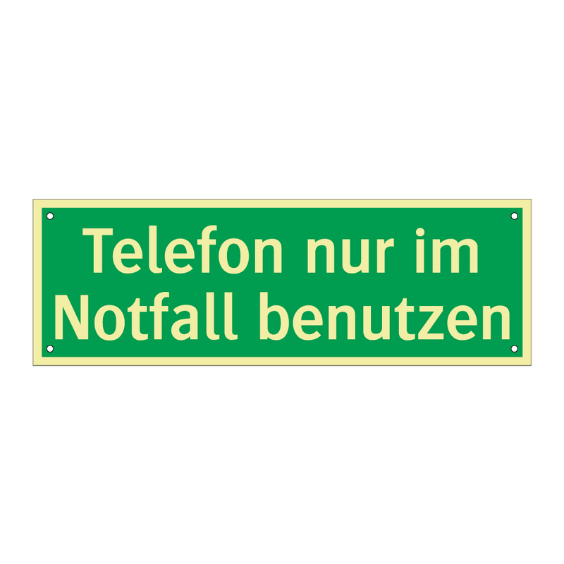 Telefon nur im Notfall benutzen