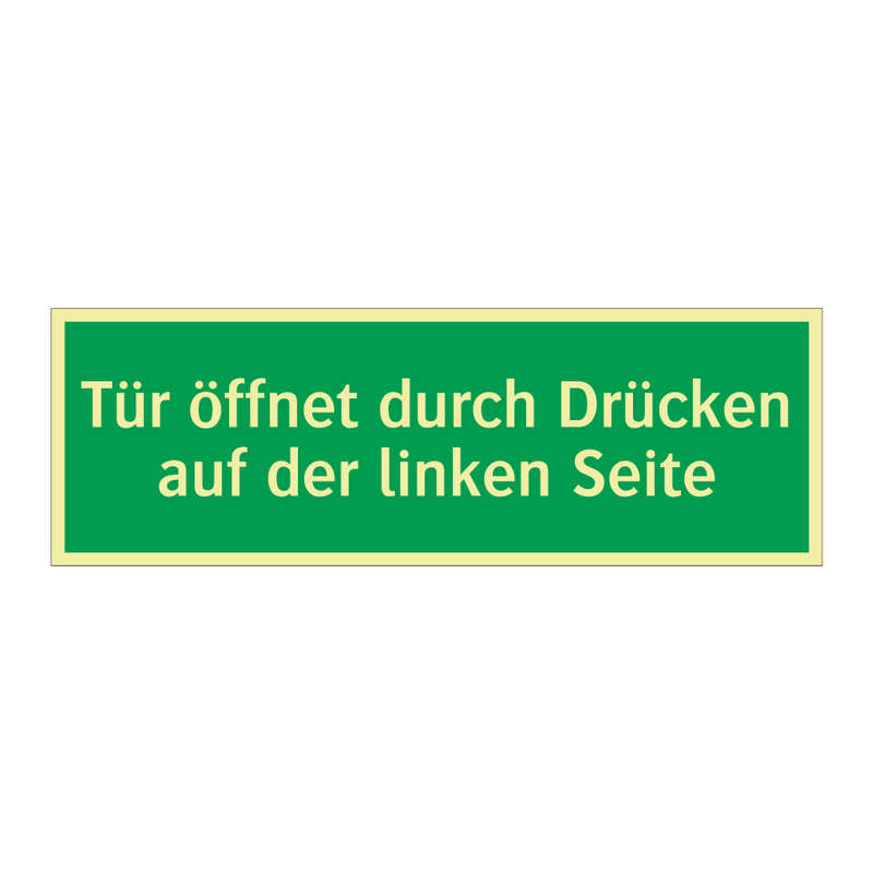 Tür öffnet durch Drücken auf der linken Seite