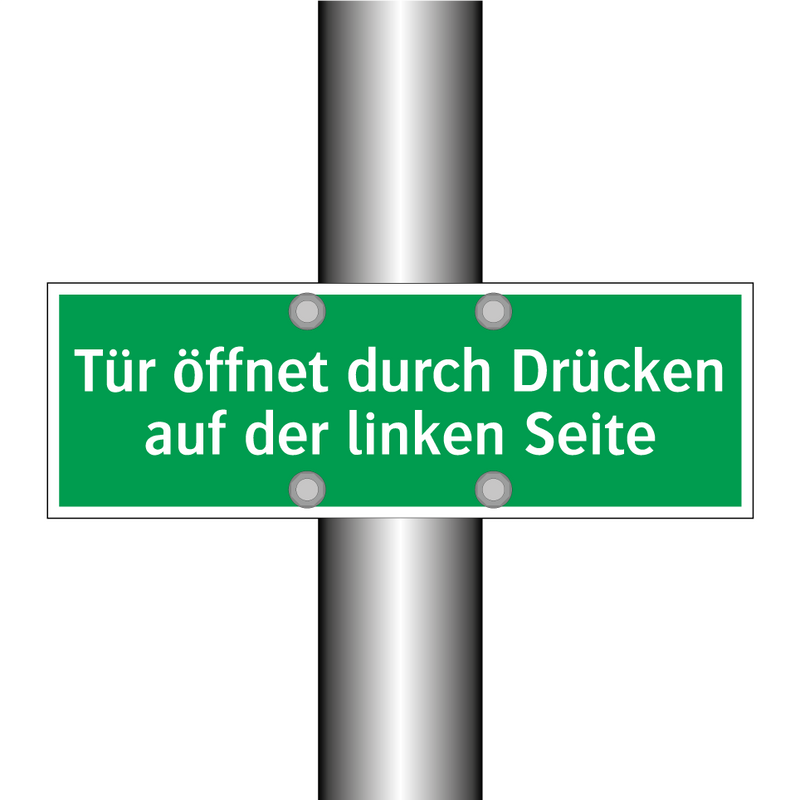 Tür öffnet durch Drücken auf der linken Seite