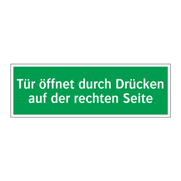 Tür öffnet durch Drücken auf der rechten Seite