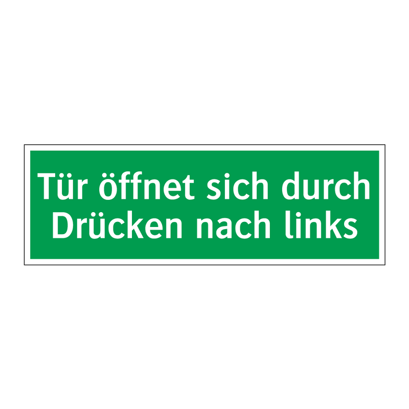 Tür öffnet sich durch Drücken nach links