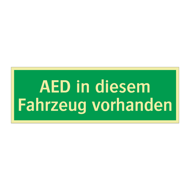 AED in diesem Fahrzeug vorhanden