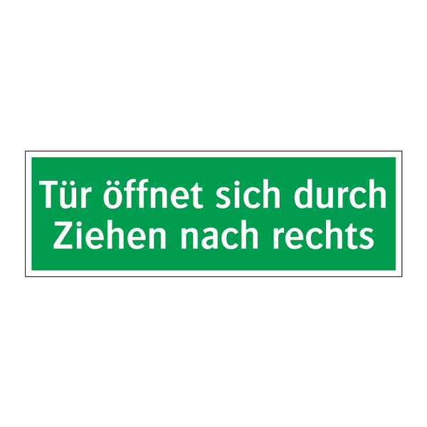 Tür öffnet sich durch Ziehen nach rechts