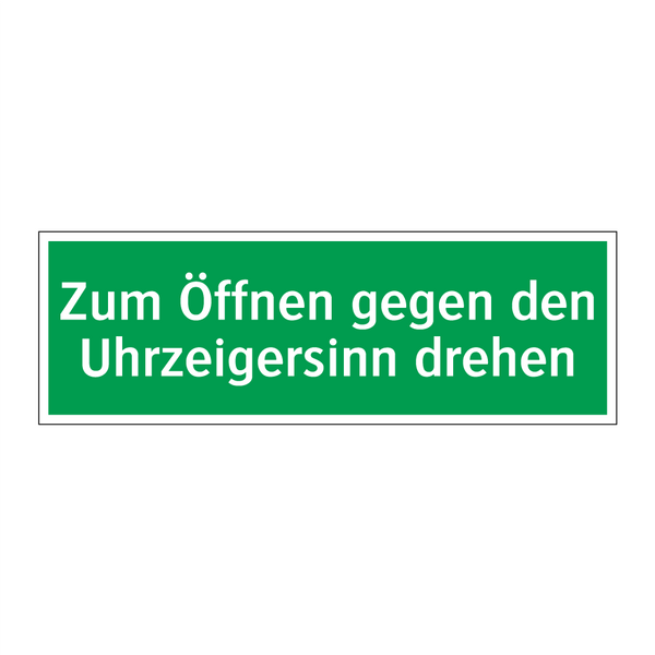 Zum Öffnen gegen den Uhrzeigersinn drehen