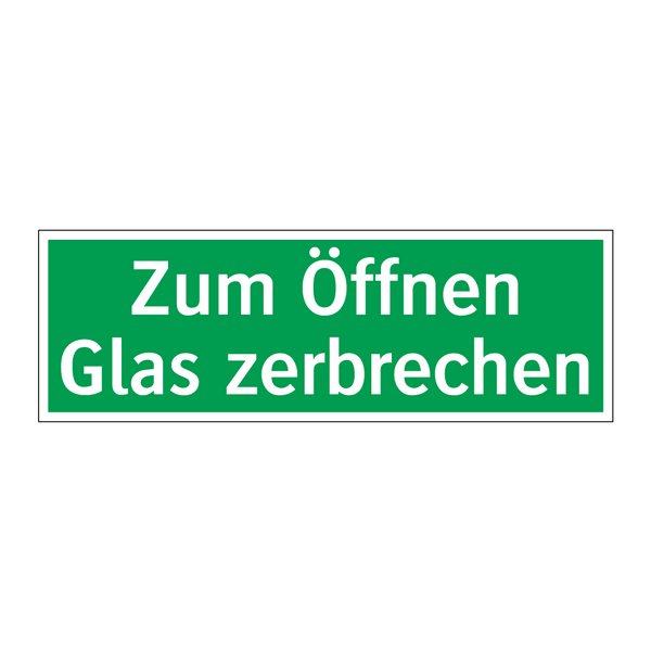 Zum Öffnen Glas zerbrechen