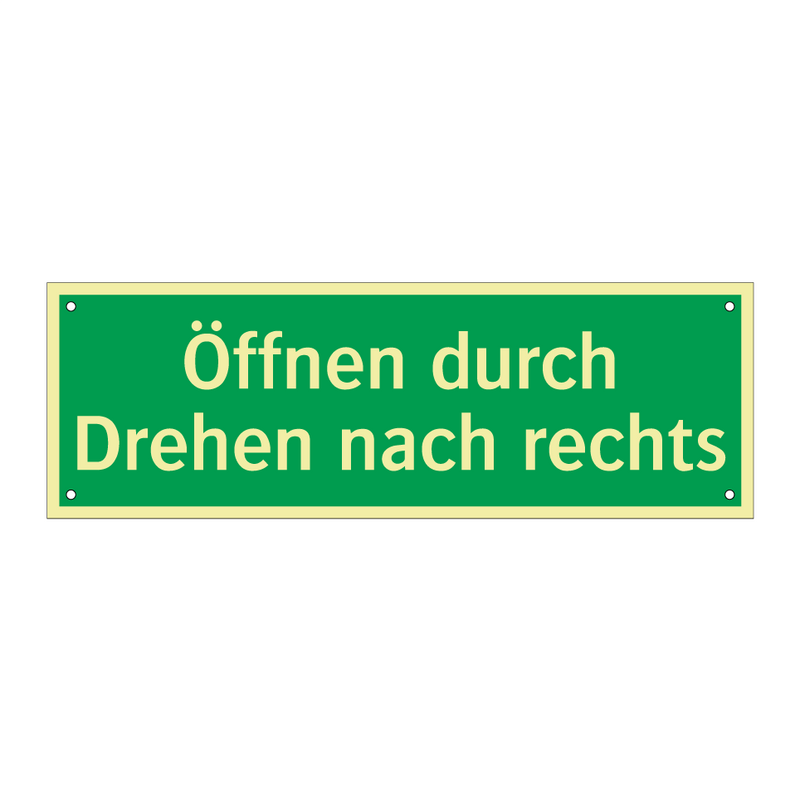 Öffnen durch Drehen nach rechts