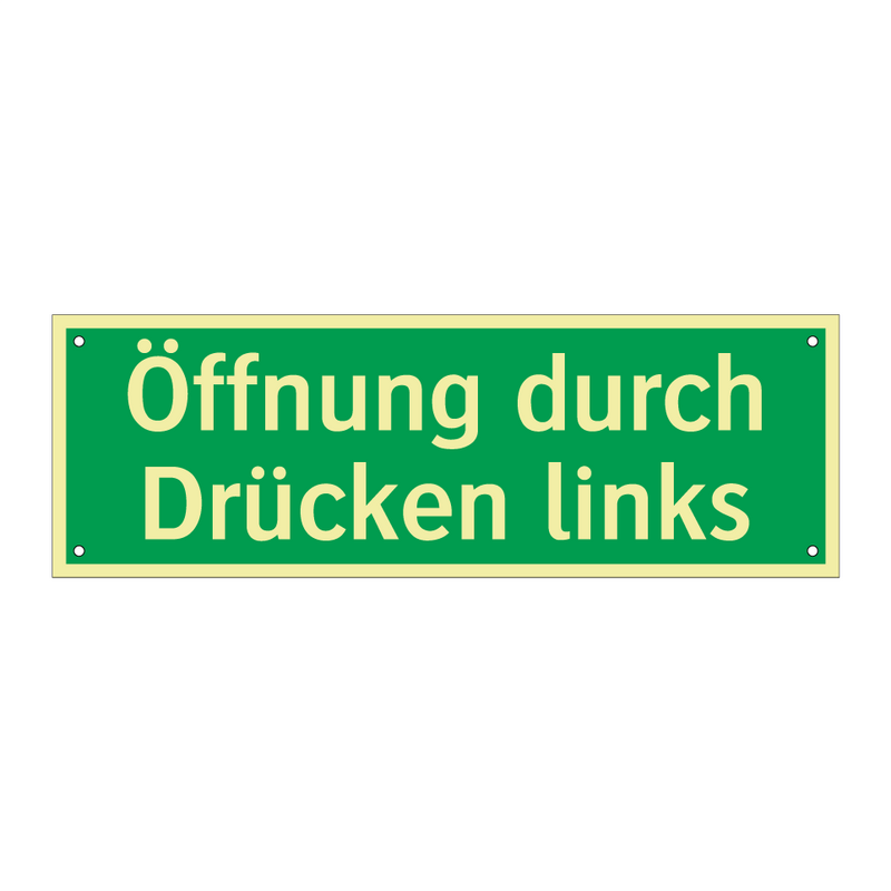 Öffnung durch Drücken links