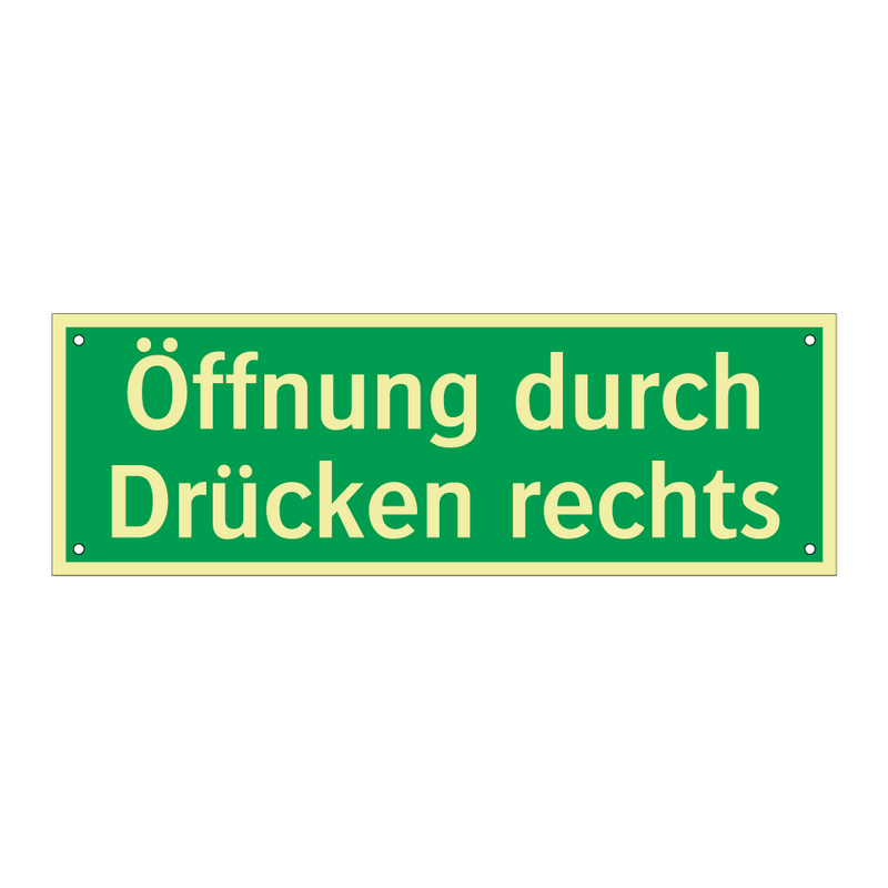 Öffnung durch Drücken rechts