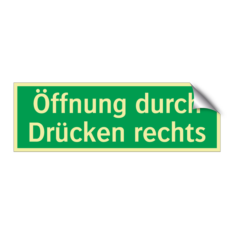 Öffnung durch Drücken rechts