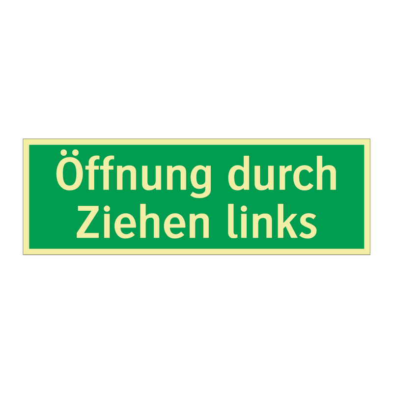 Öffnung durch Ziehen links