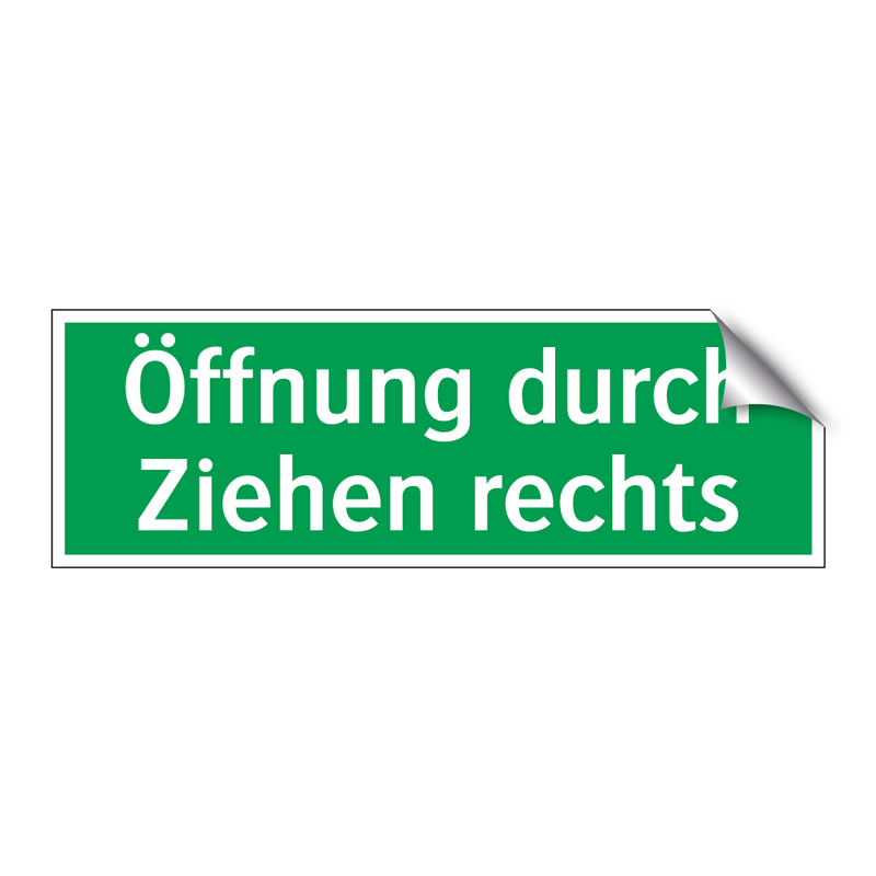 Öffnung durch Ziehen rechts