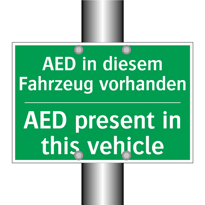 AED in diesem Fahrzeug vorhanden /.../ - AED present in this vehicle