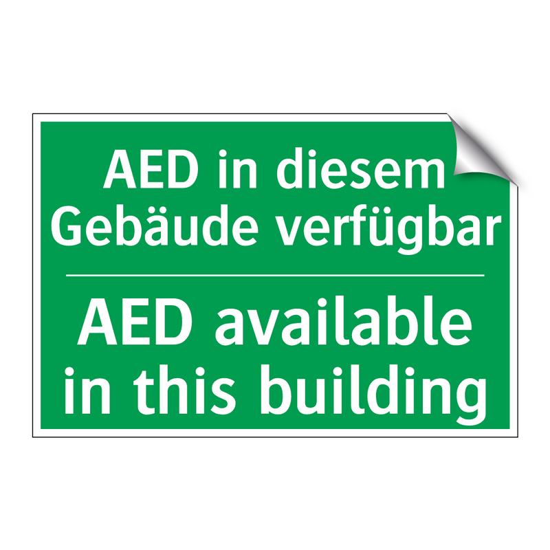 AED in diesem Gebäude verfügbar /.../ - AED available in this building