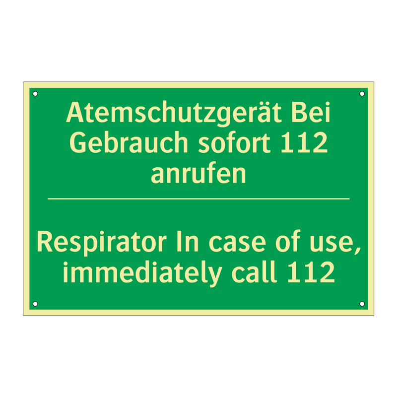 Atemschutzgerät Bei Gebrauch sofort /.../ - Respirator In case of use, immediately /.../