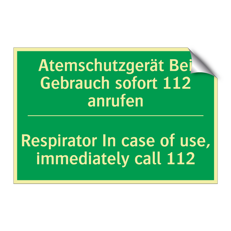 Atemschutzgerät Bei Gebrauch sofort /.../ - Respirator In case of use, immediately /.../