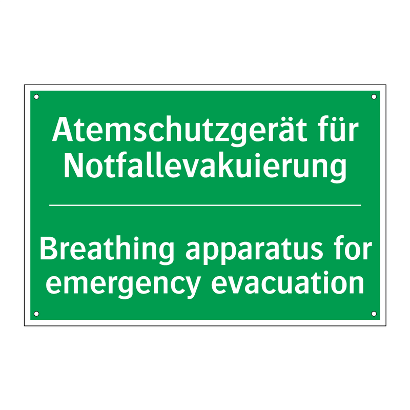 Atemschutzgerät für Notfallevakuierung /.../ - Breathing apparatus for emergency /.../