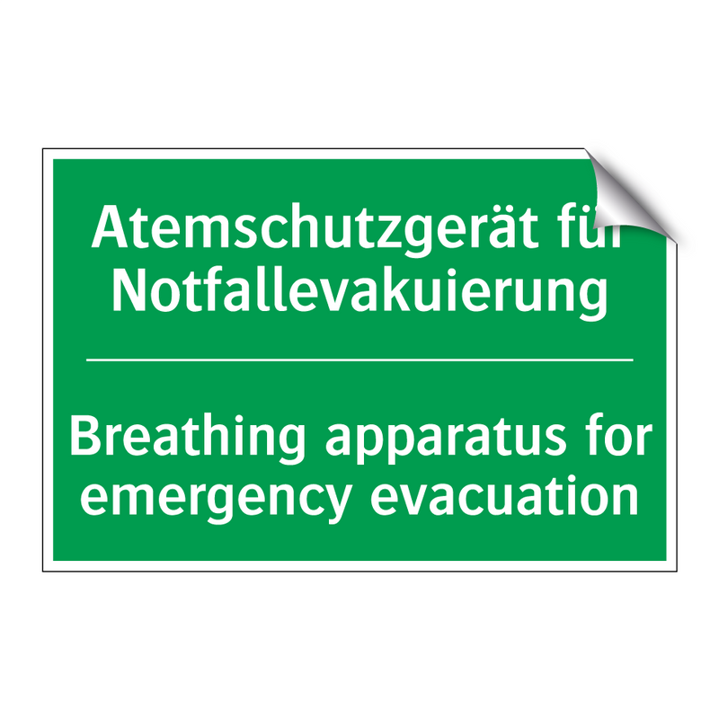 Atemschutzgerät für Notfallevakuierung /.../ - Breathing apparatus for emergency /.../