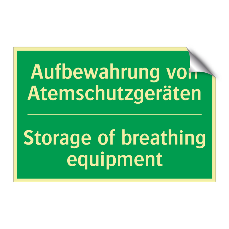 Aufbewahrung von Atemschutzgeräten /.../ - Storage of breathing equipment