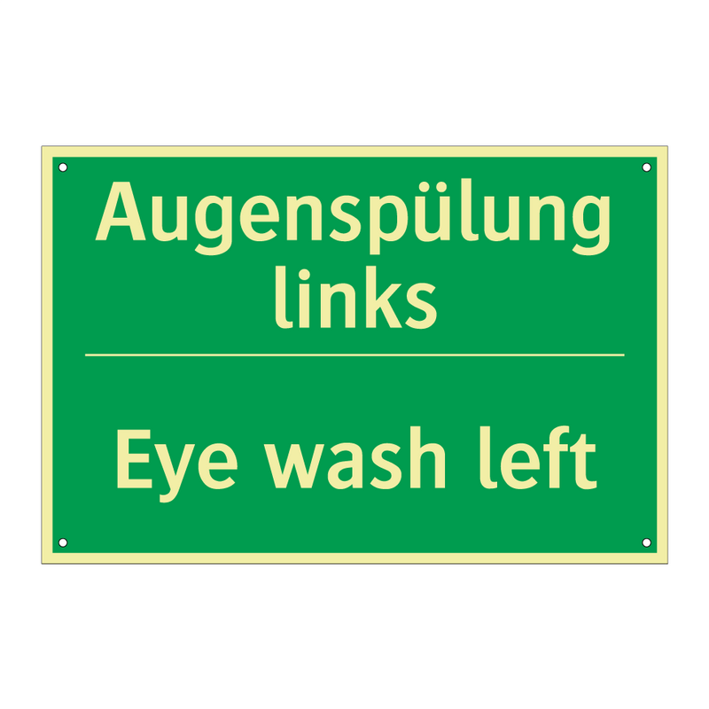 Augenspülung links - Eye wash left