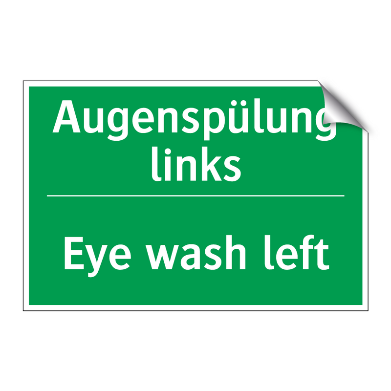 Augenspülung links - Eye wash left