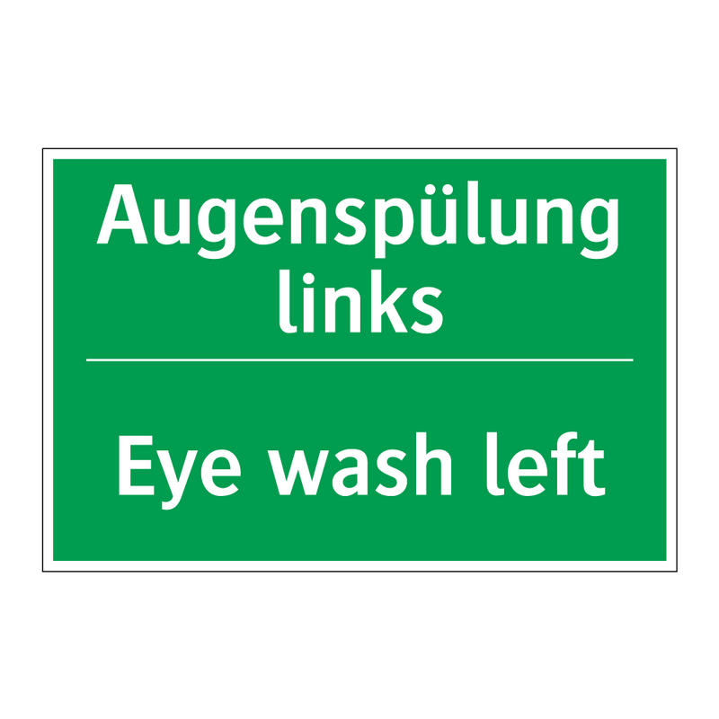 Augenspülung links - Eye wash left