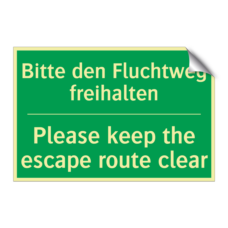 Bitte den Fluchtweg freihalten - Please keep the escape route clear /.../