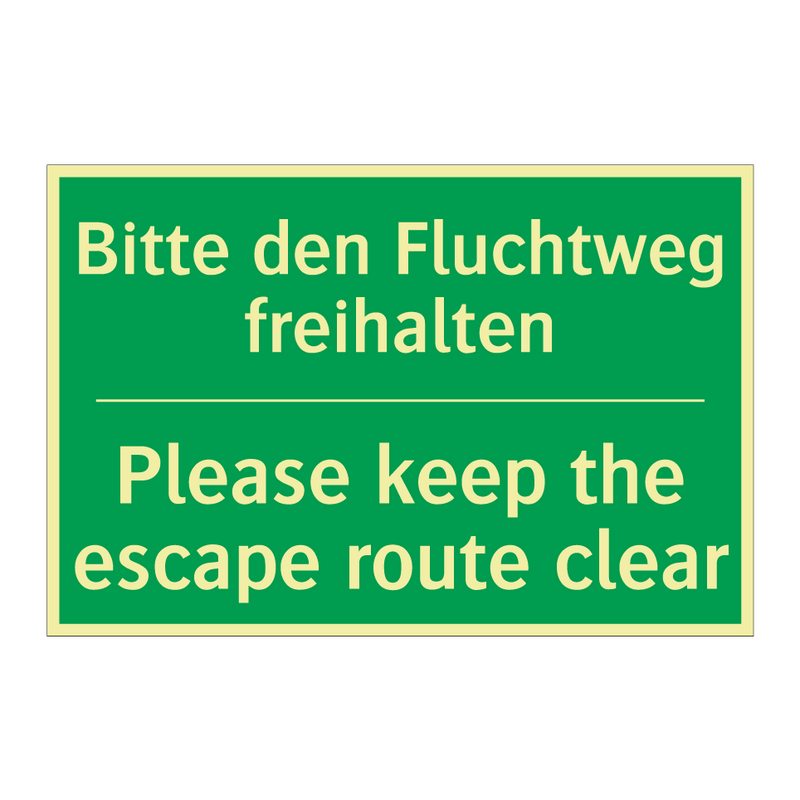 Bitte den Fluchtweg freihalten - Please keep the escape route clear /.../