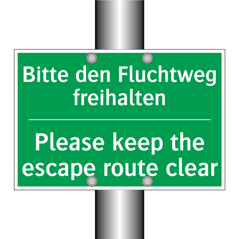 Bitte den Fluchtweg freihalten - Please keep the escape route clear /.../