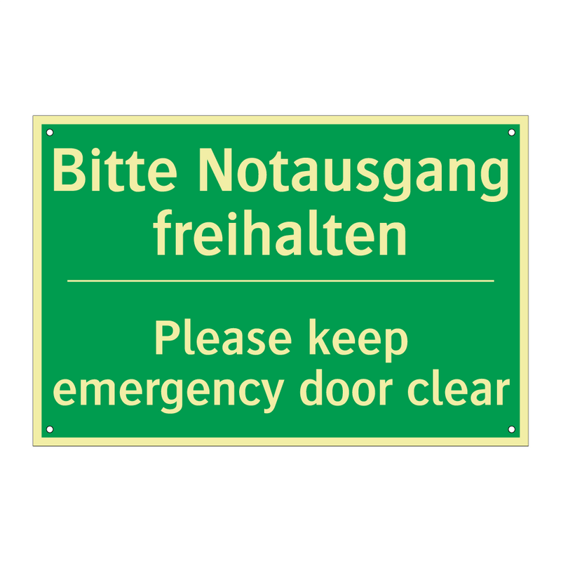 Bitte Notausgang freihalten - Please keep emergency door clear /.../