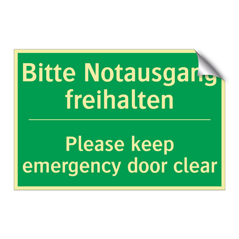 Bitte Notausgang freihalten - Please keep emergency door clear /.../