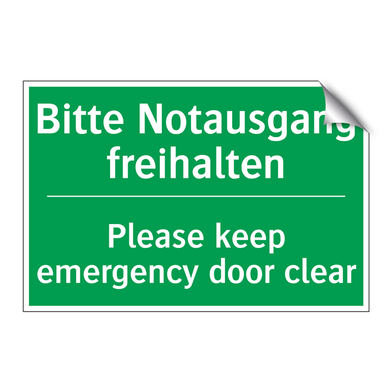 Bitte Notausgang freihalten - Please keep emergency door clear /.../