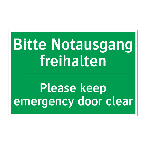 Bitte Notausgang freihalten - Please keep emergency door clear /.../