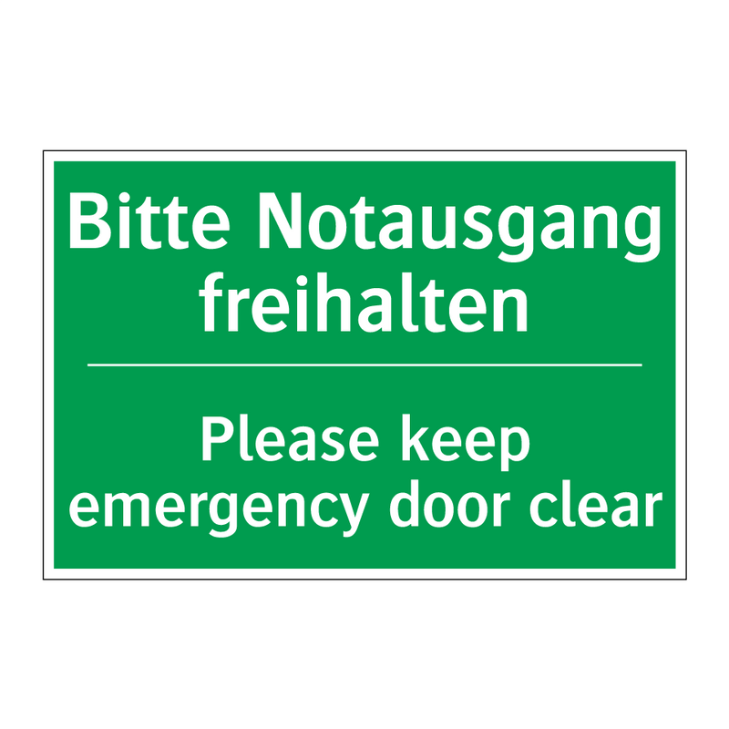 Bitte Notausgang freihalten - Please keep emergency door clear /.../