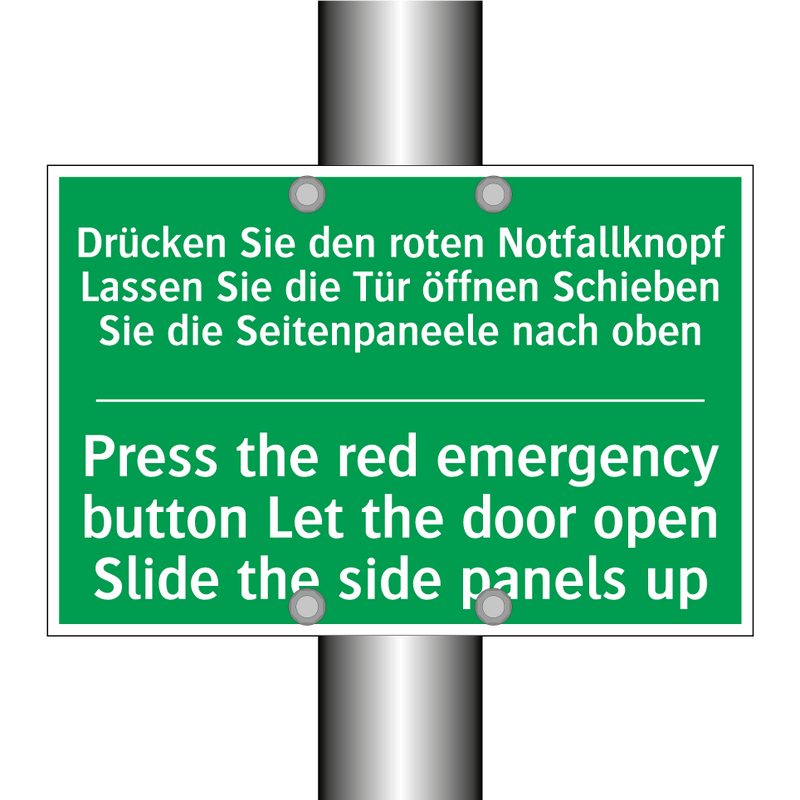 Drücken Sie den roten Notfallknopf /.../ - Press the red emergency button /.../